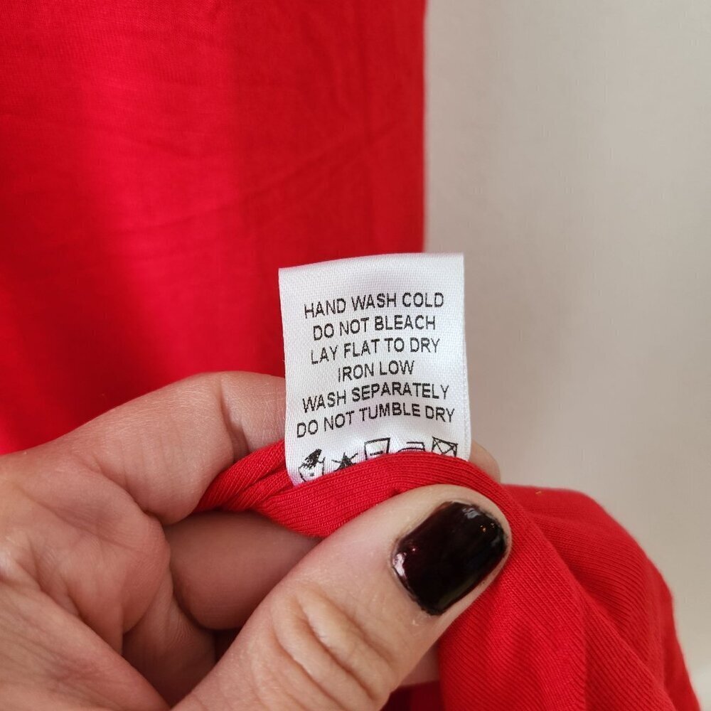 NWT Superdown Erika Deep V Stretch Jersey Red Maxi Dress Full Length L - Picture 12 of 12